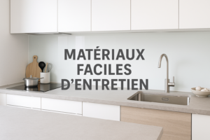 Matériaux faciles d'entretien cuisine plans céramique inox stratifié crédence verre