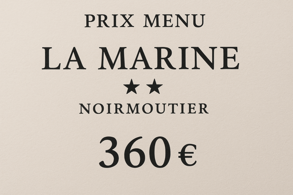 prix menu la marine noirmoutier 2025 08 09