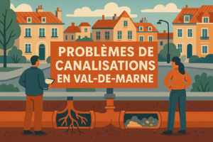 Problèmes de canalisations Val-de-Marne coupe réseau urbain