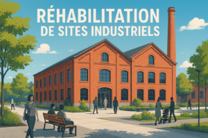 Réhabilitation de sites industriels usine brique végétation moderne