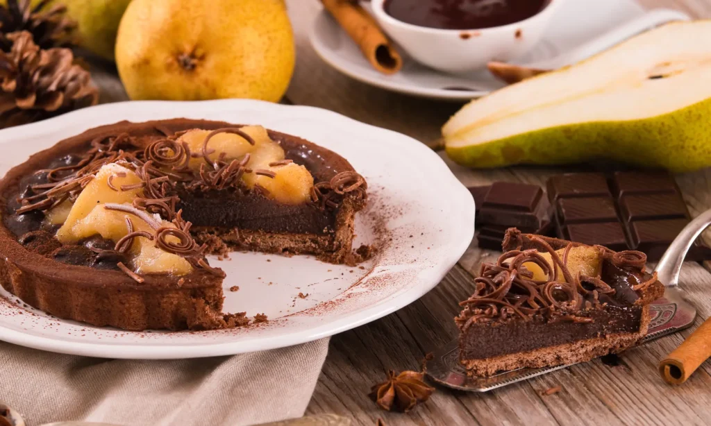 ingrédients de la tarte poire chocolat de Cyril Lignac