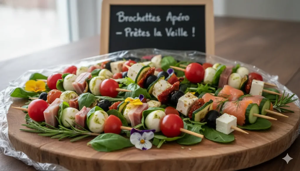 conserver des brochettes apéritives préparées la veille