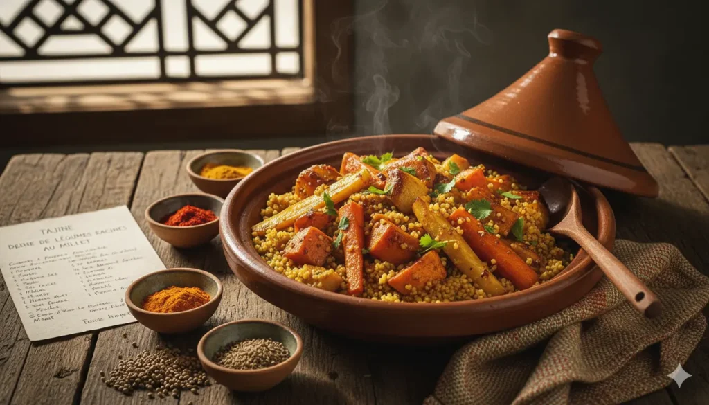 accompagnement servir avec le tajine de légumes racines au millet