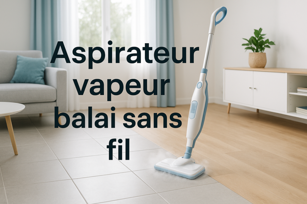 aspirateur vapeur balai sans fil nettoyant un salon moderne