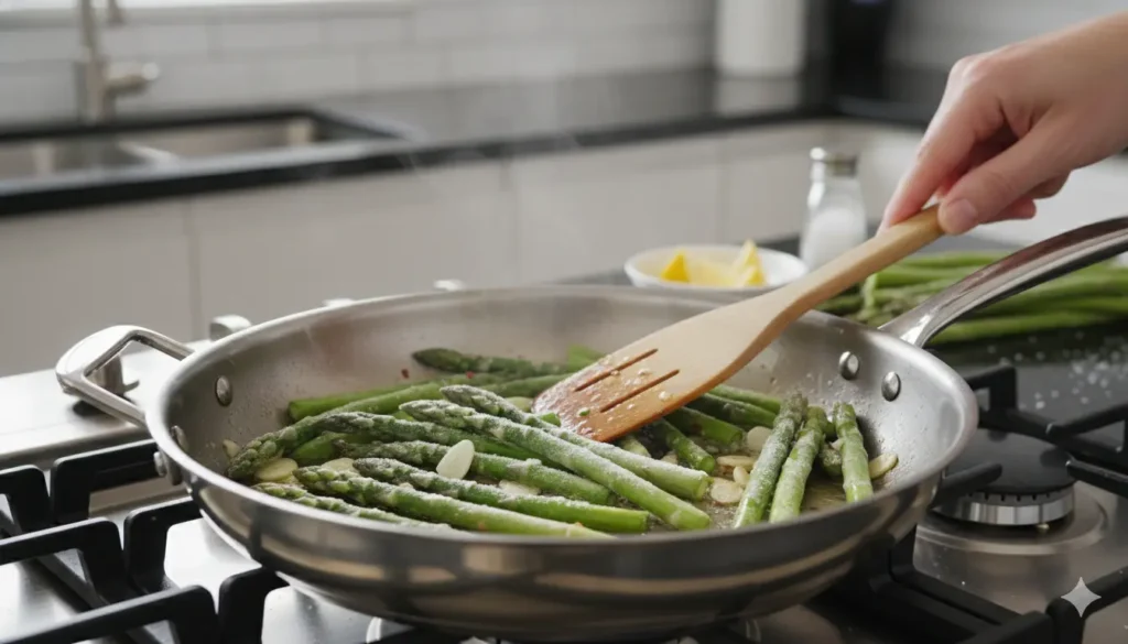 cuisson des asperges congelées à la poêle