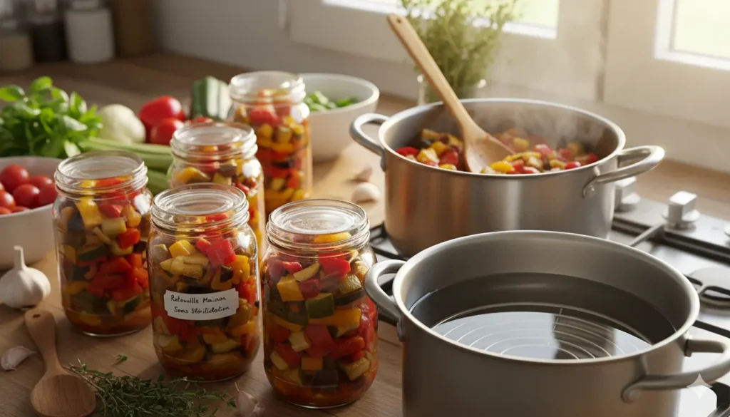 faire des ratatouilles en bocaux sans stérilisateur