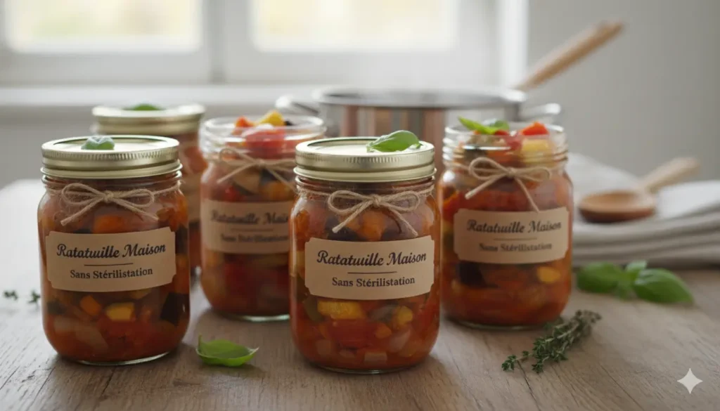 la ratatouille en bocaux sans stérilisateur