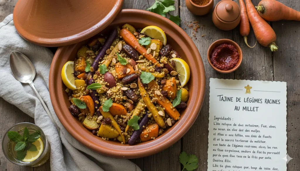 la recette de tajine de légumes racines au millet