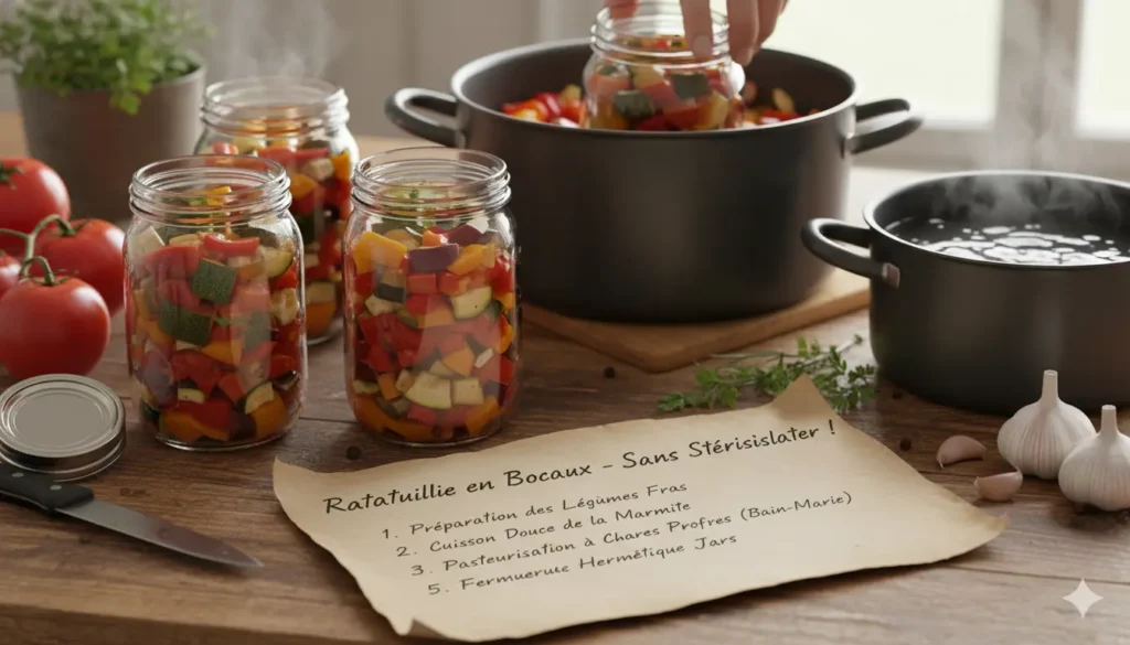 ratatouille en bocaux sans stérilisateur