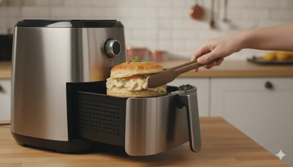 réchauffer des bouchées à la reine au air fire