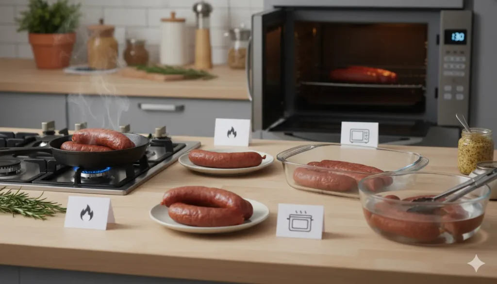 réchauffer les saucisses fumées