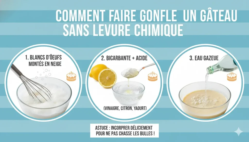 solutions pour faire gonfler un gâteau sans levure chimique
