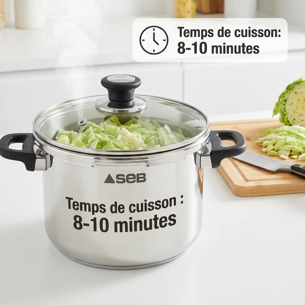 cuire le chou vert à la cocotte minute Seb