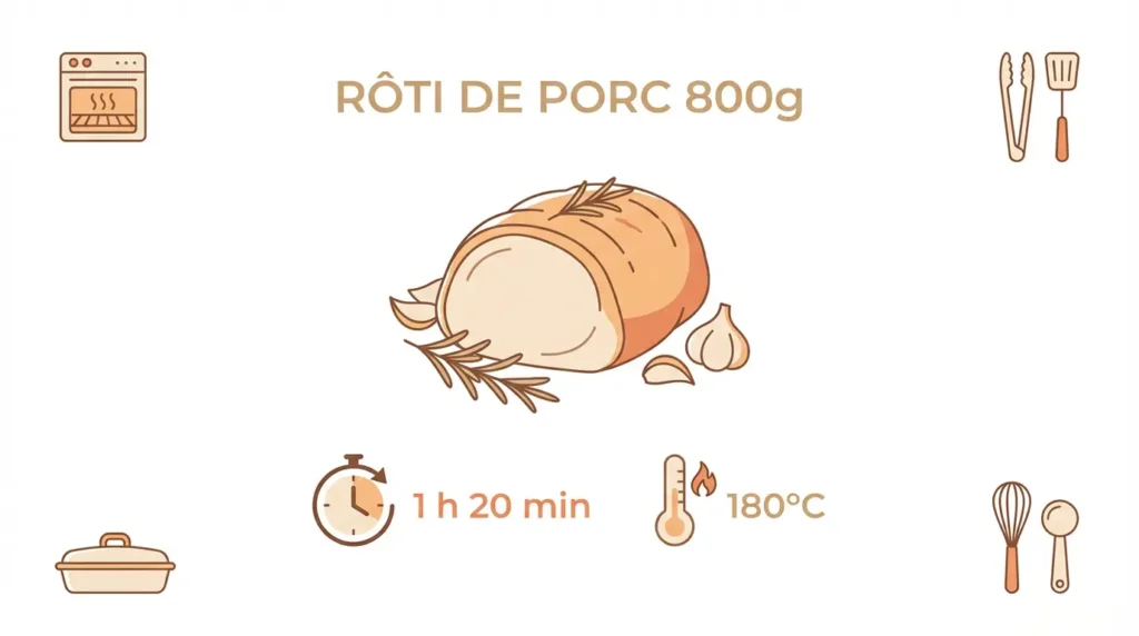 rôti de porc de 800g au four