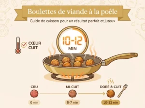 temps de cuisson boulettes de viande à la poêle