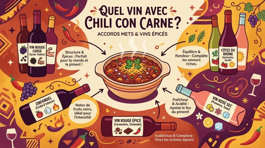 vin avec le chili con carne