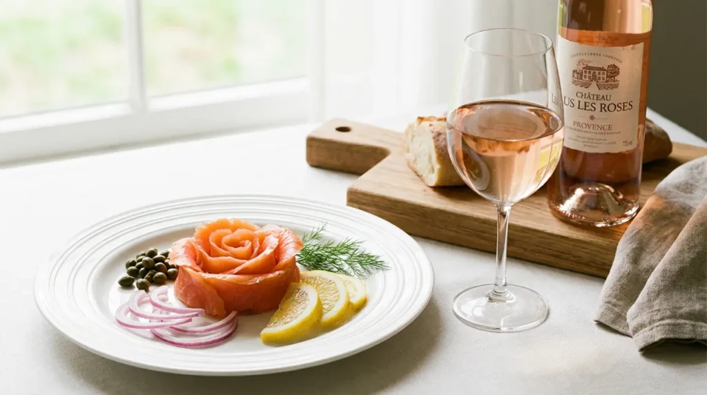vin avec saumon fumé