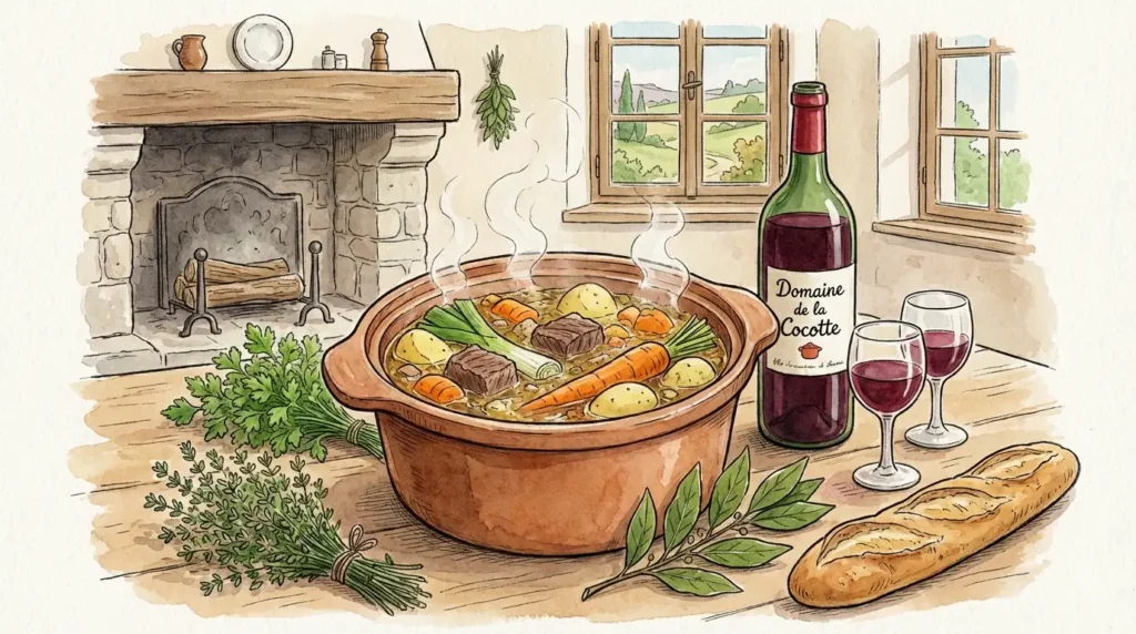vin rouge avec le pot au feu
