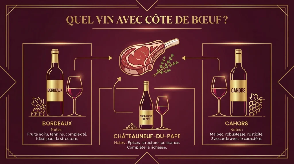 vin rouge côte de bœuf