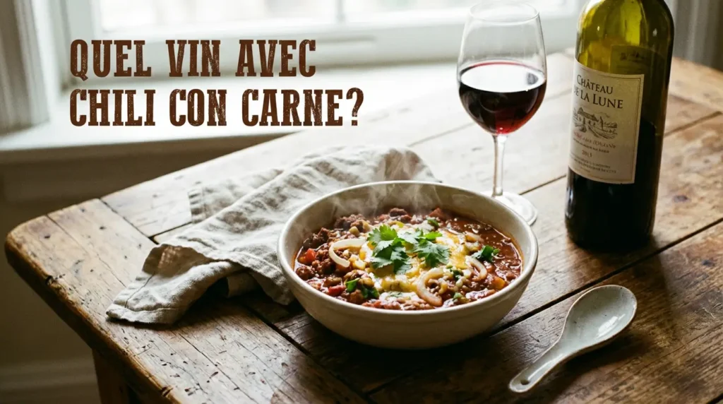 vin rouge servir avec le chili con carne