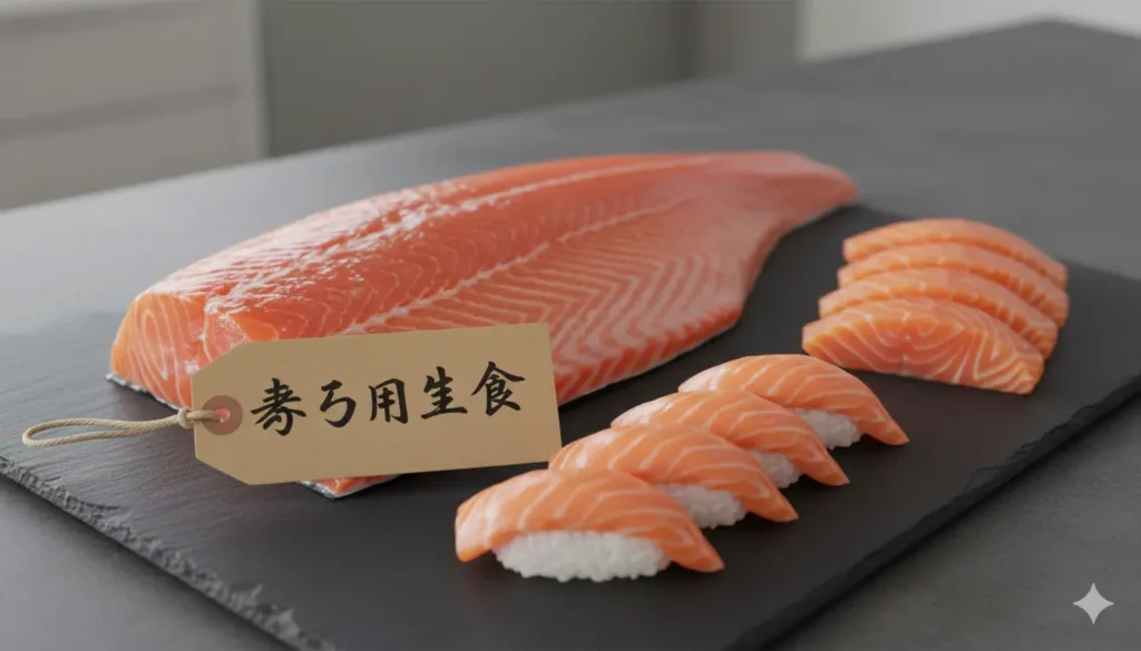 Saumon cru ou saumon fumé pour sushi