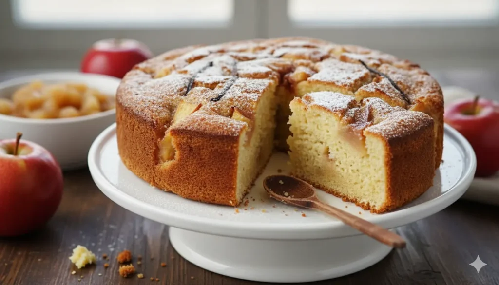gâteau moelleux à la compote de pomme sans beurre