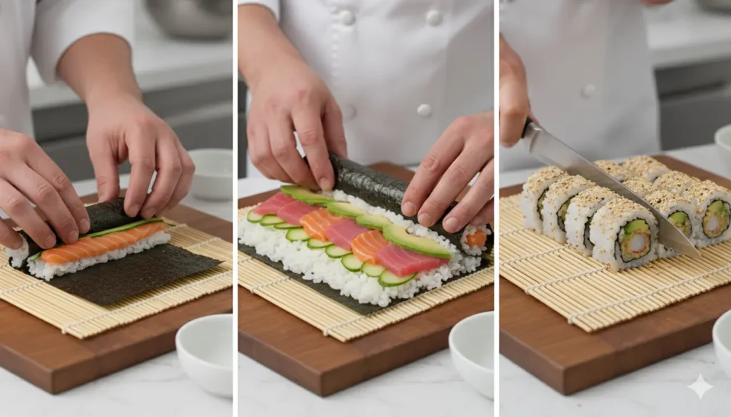 matériel pour rouler des sushis