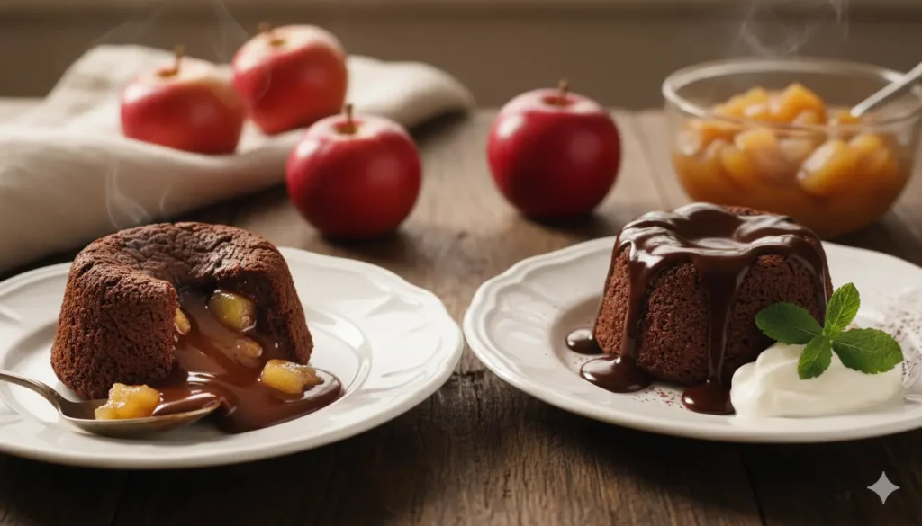 moelleux chocolat et compote de pomme