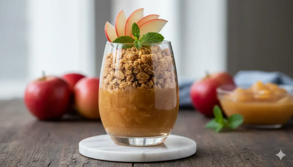 verrine compote de pomme et crumble