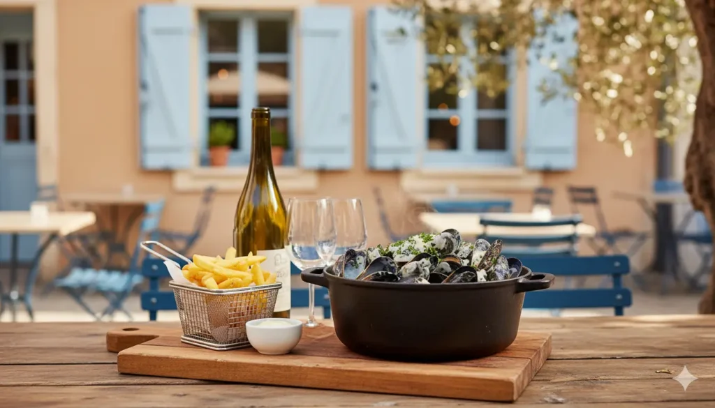 vin selon la sauce des moules frites