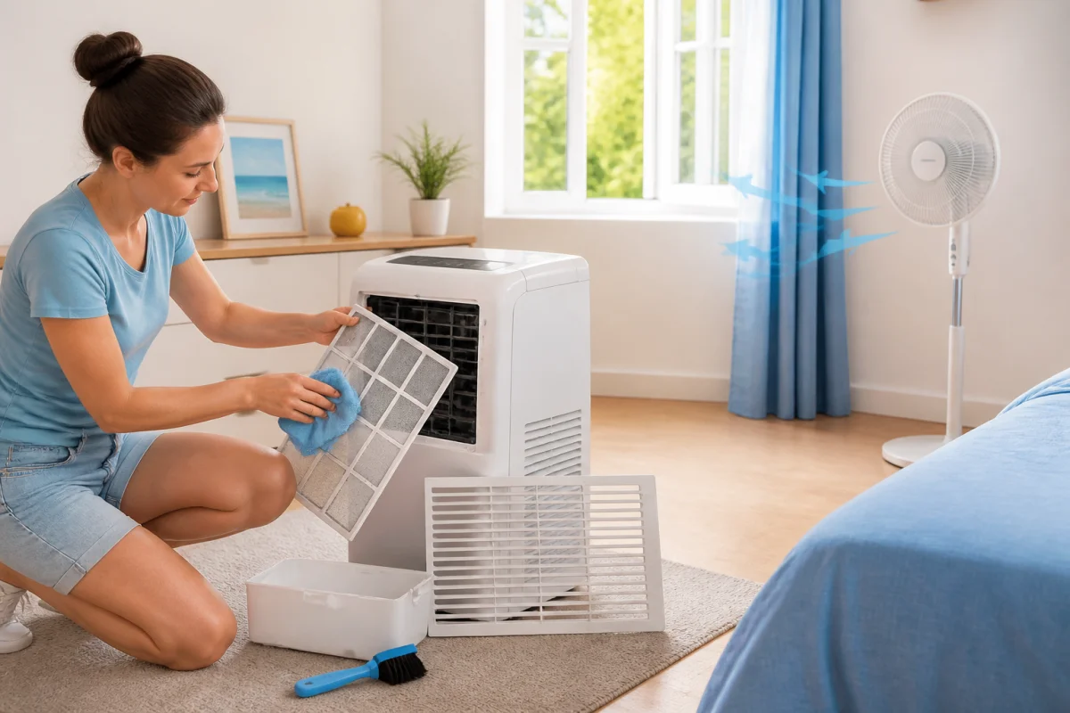 Préparer sa maison pour l’été : nettoyage du climatiseur mobile et utilisation sécurisée d’un ventilateur propre