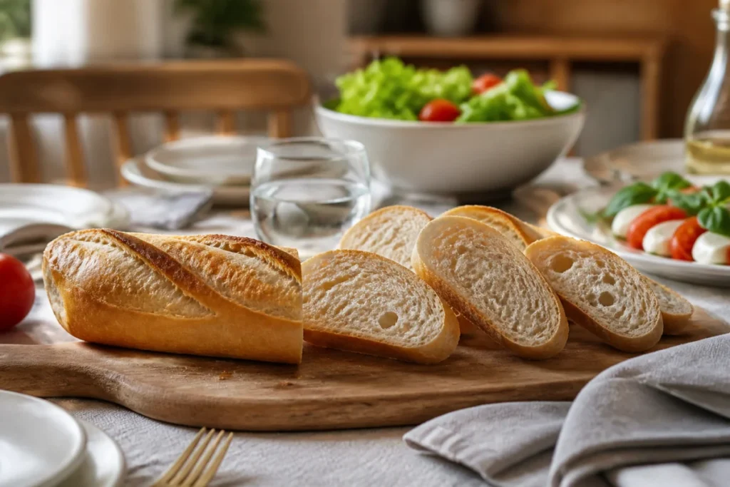 Quantité de pain par personne : demi-baguette et quatre à cinq tranches, soit environ 100 à 150 g.